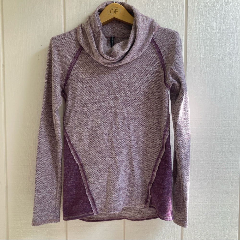 KUHL Women's Two-Tone Purple Cowl Neck Sweater Size XS